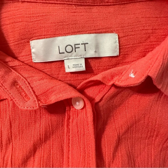 Loft women's large linen blend orange sleeveless blouse,pit to pit 25",length 28 - Picture 3 of 4